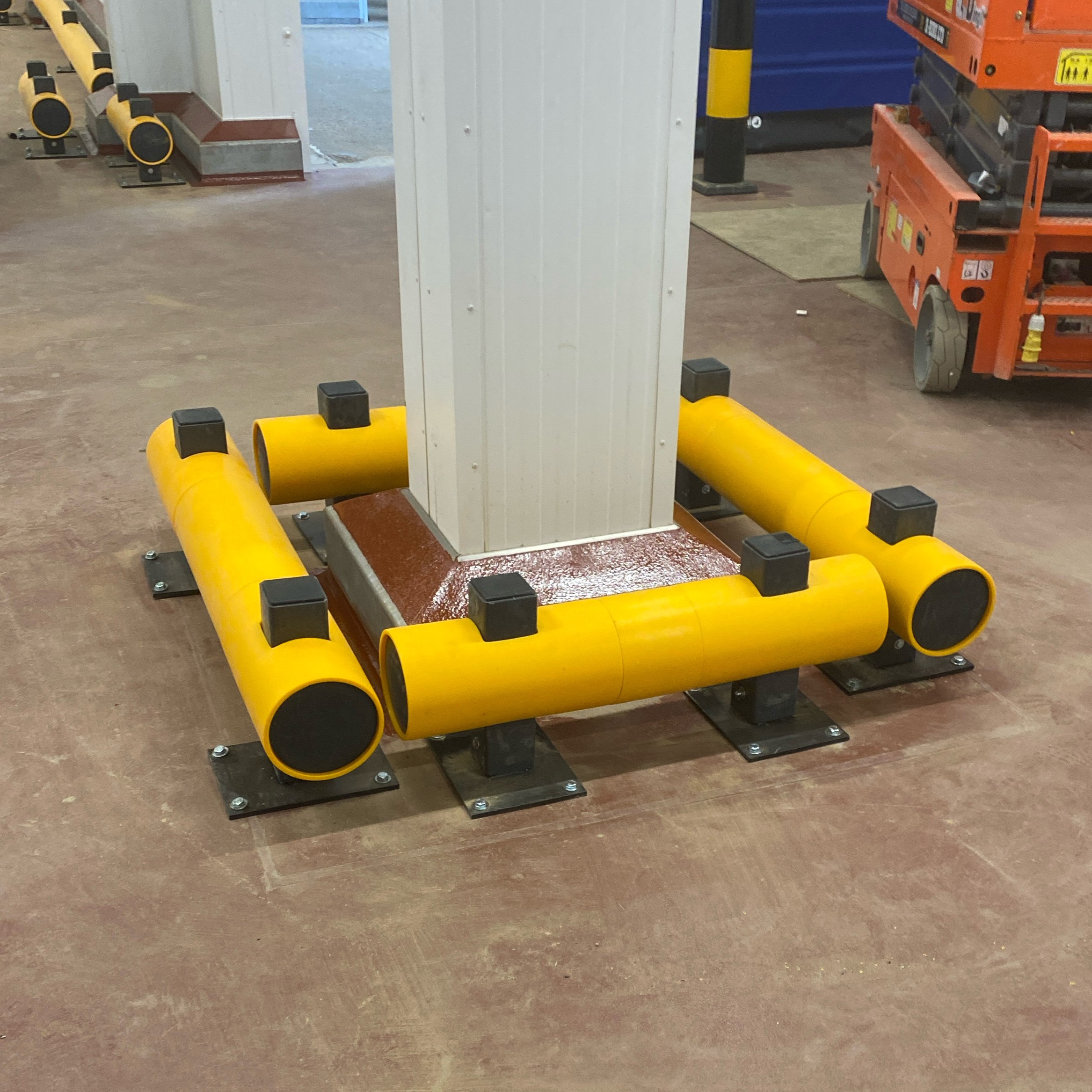 Yellow Polymer Single Bumper Warehouse Barrier as Column Protection.jpeg